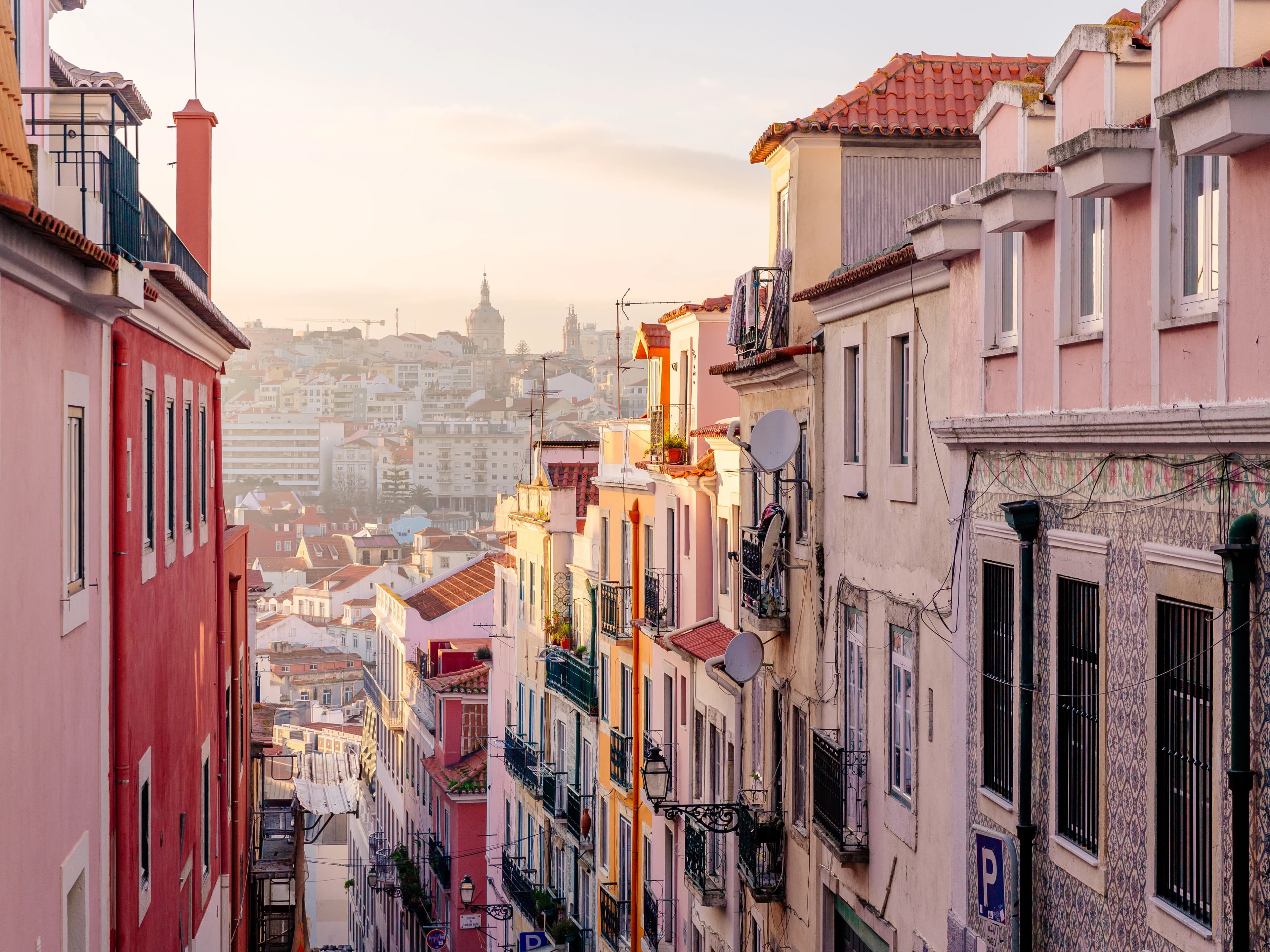 Panoramic view of Lisbon city